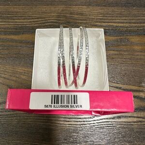 Premier Designs Illusion Silver Hammered Bangle Bracelets